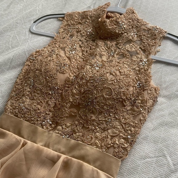 Sherri Hill Mini Homecoming Dress Nude 00 - Picture 4 of 13